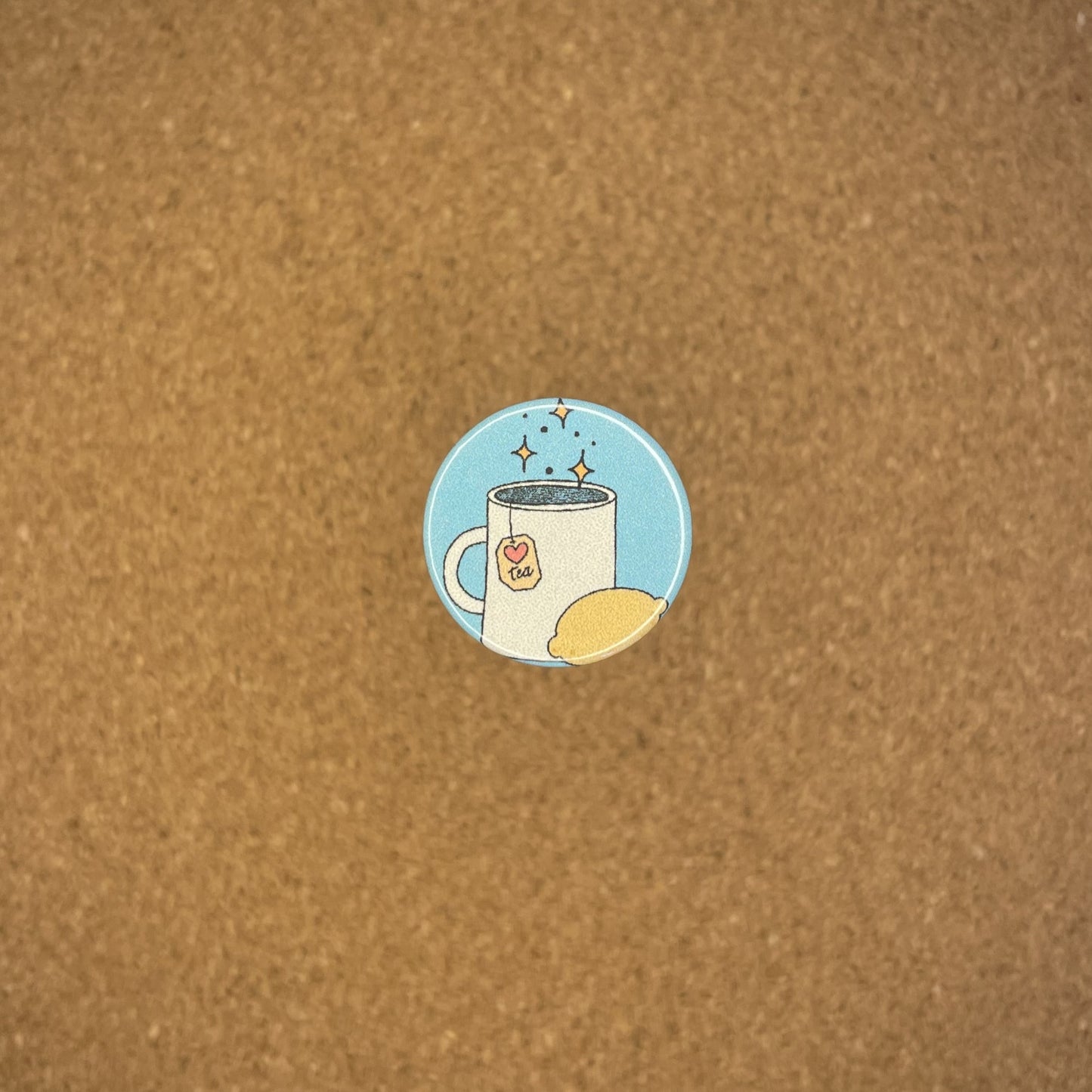 1" Pin Badge Blue Tea