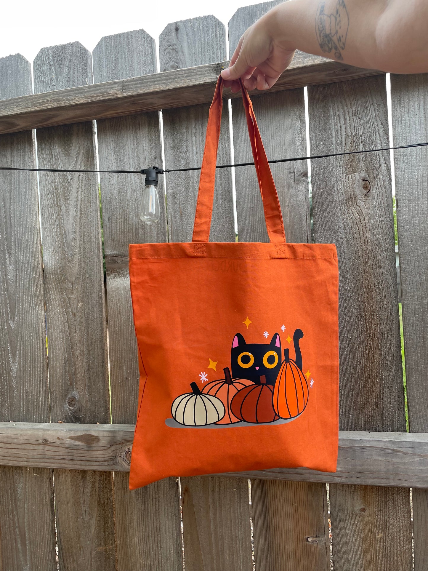 Canvas Bag - Kitty in Pumpkins