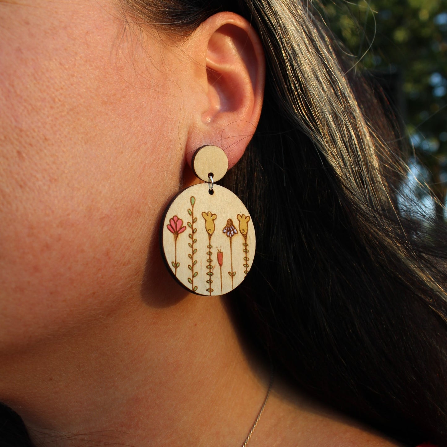 Wildflower Round Dangle Earrings