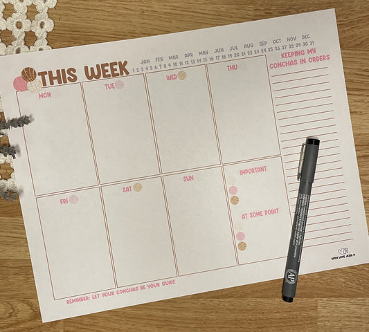 Printable Weekly Planner- Conchas