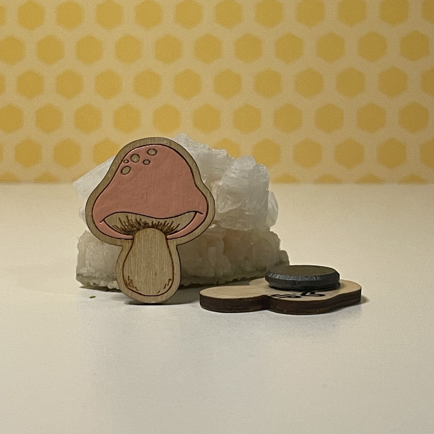 Wooden Magnet - 70s Mushroom