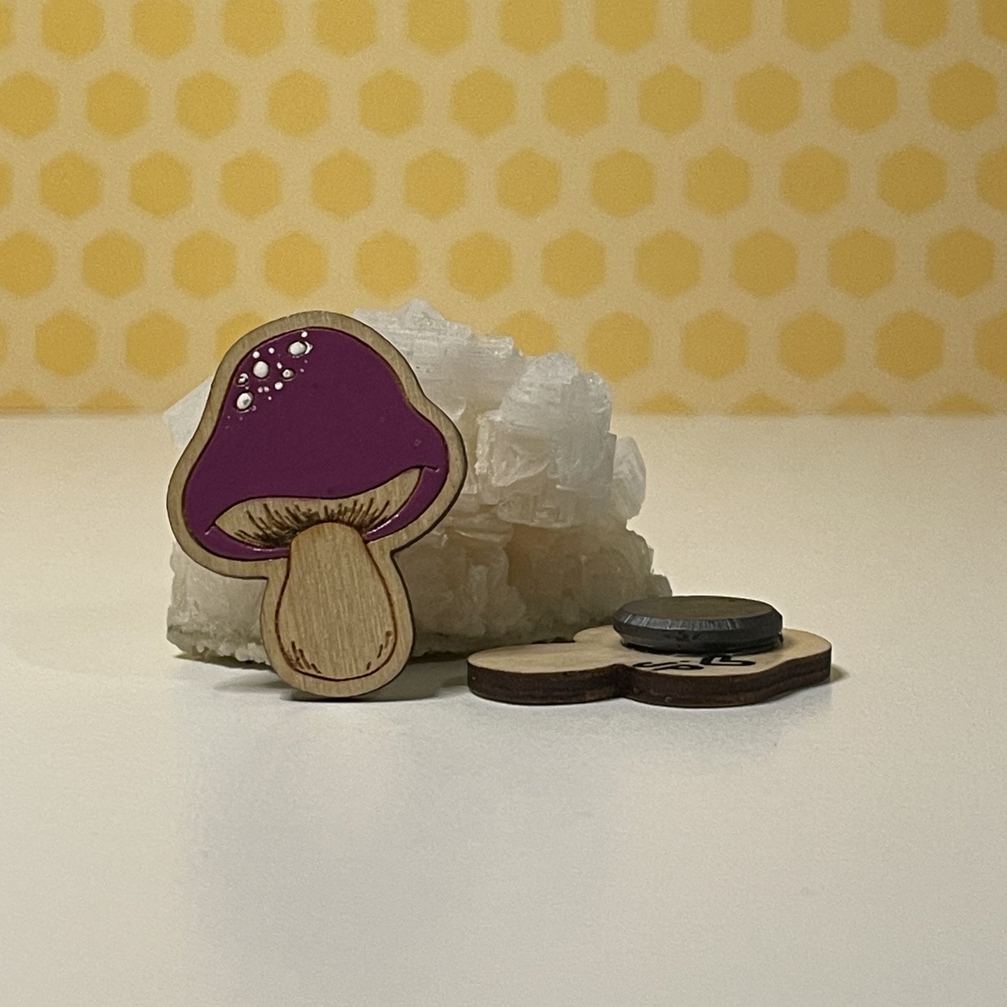 Wooden Magnet - 70s Mushroom