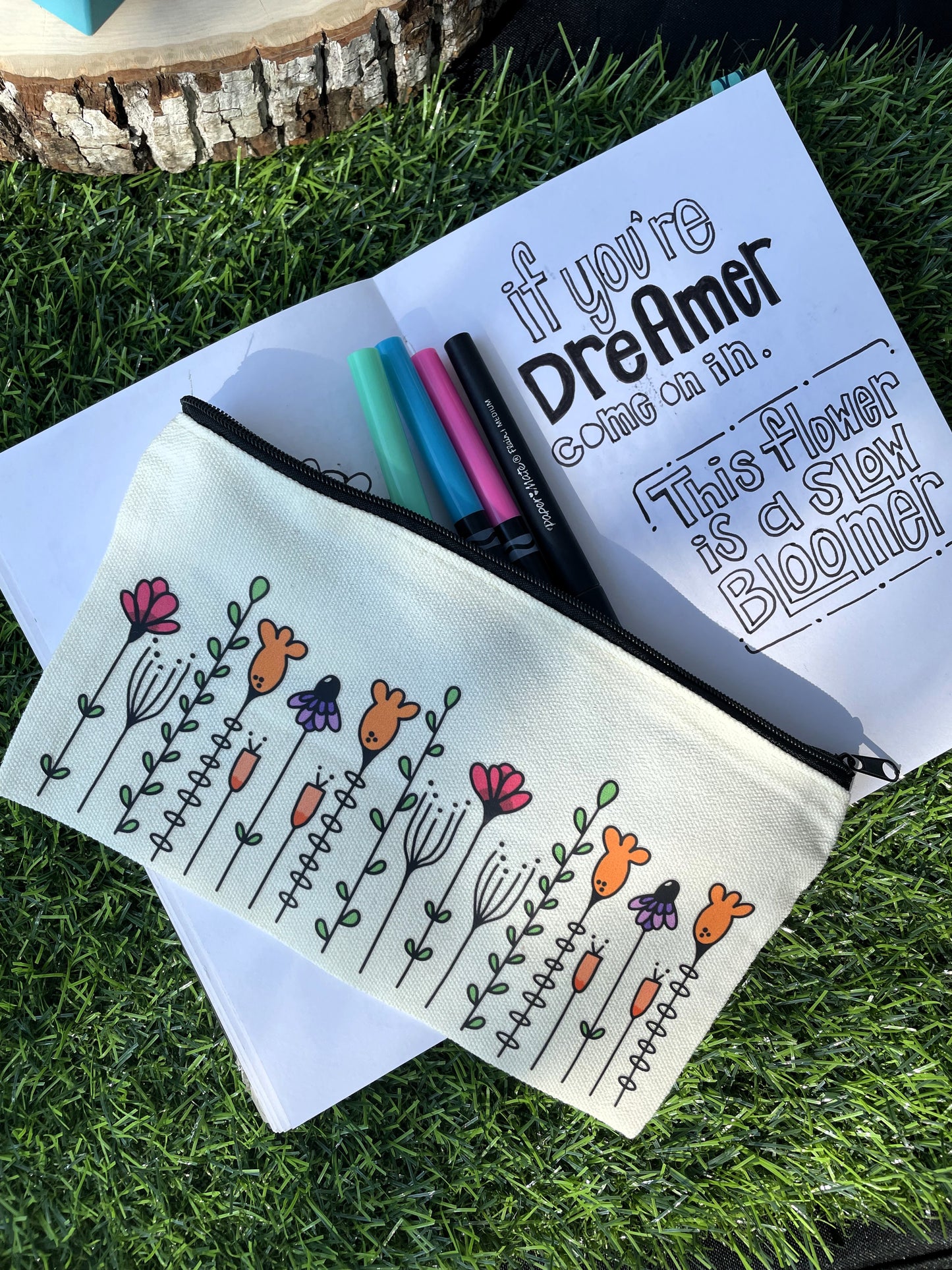 Canvas Wildflower Pouch
