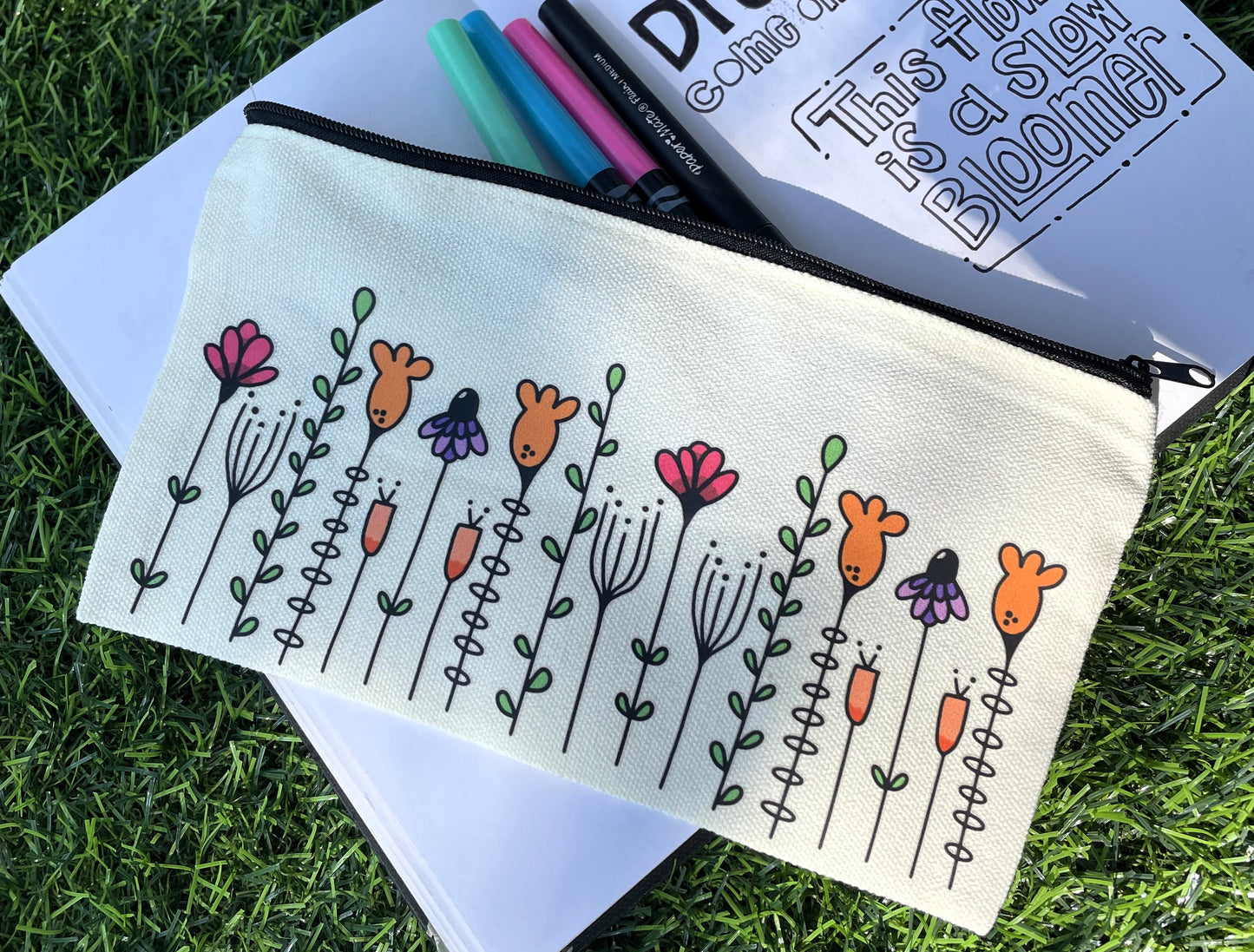 Canvas Wildflower Pouch