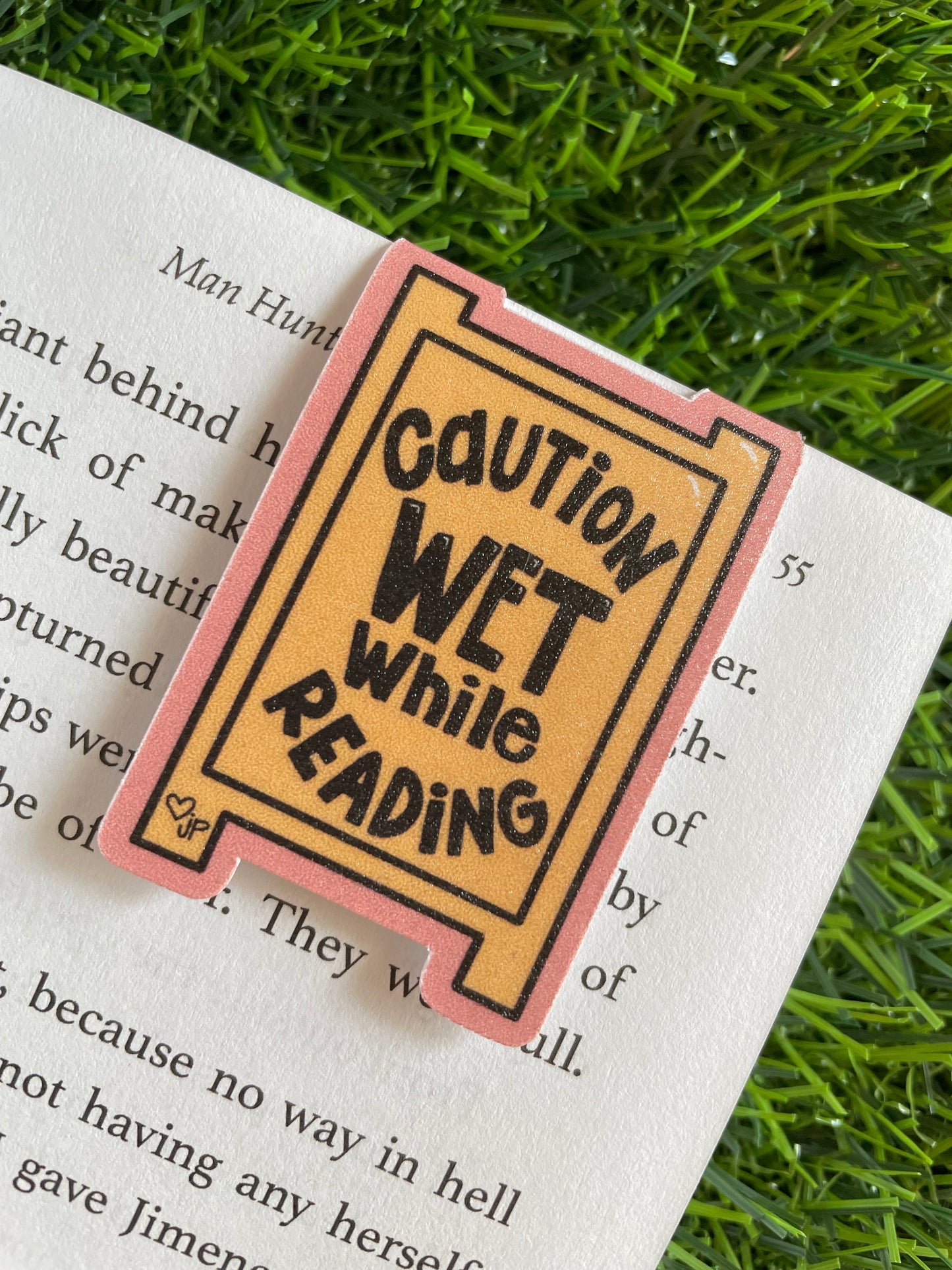 Caution Sign Magnetic Bookmark Clip