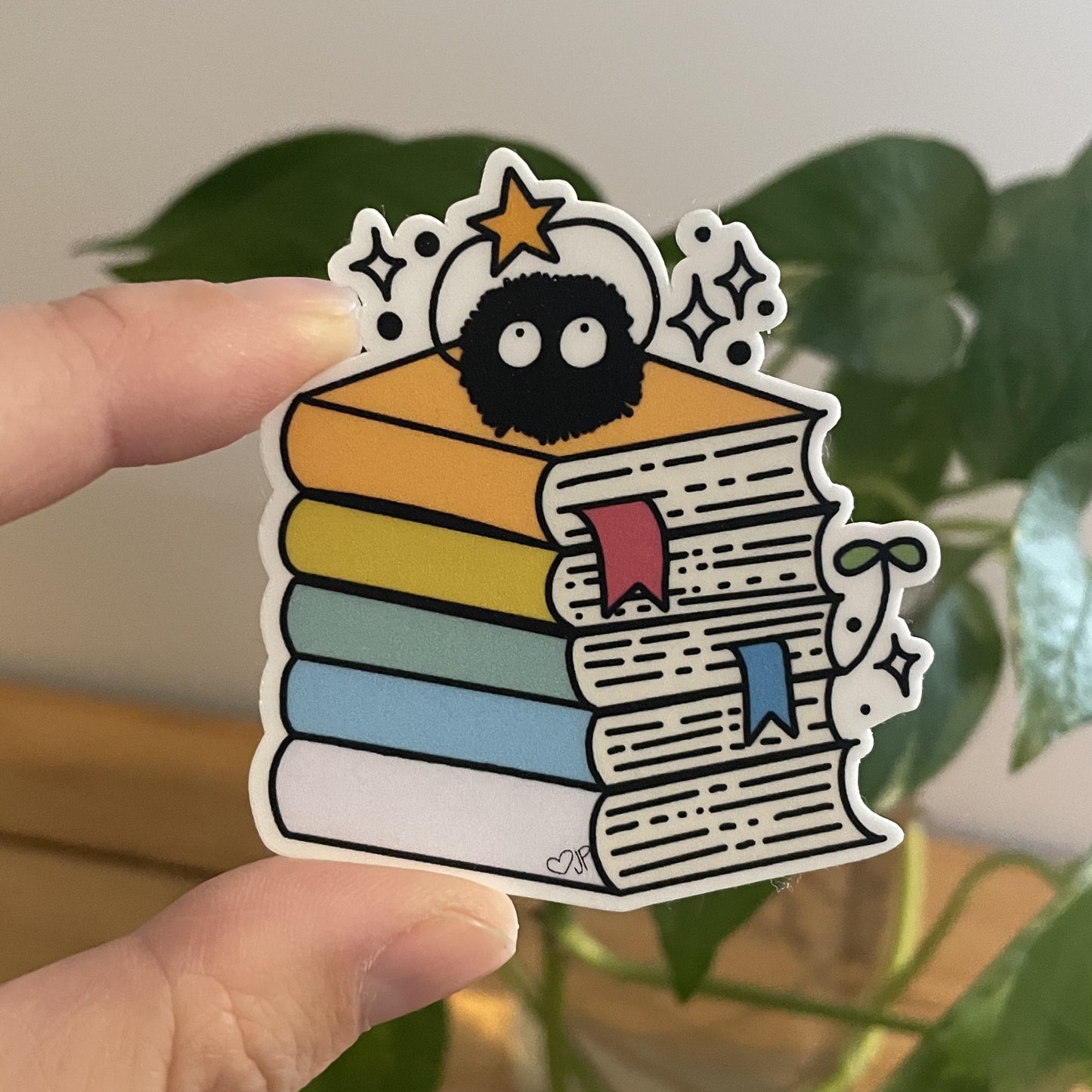 Vinyl Sticker-Soot Sprite Book Lover