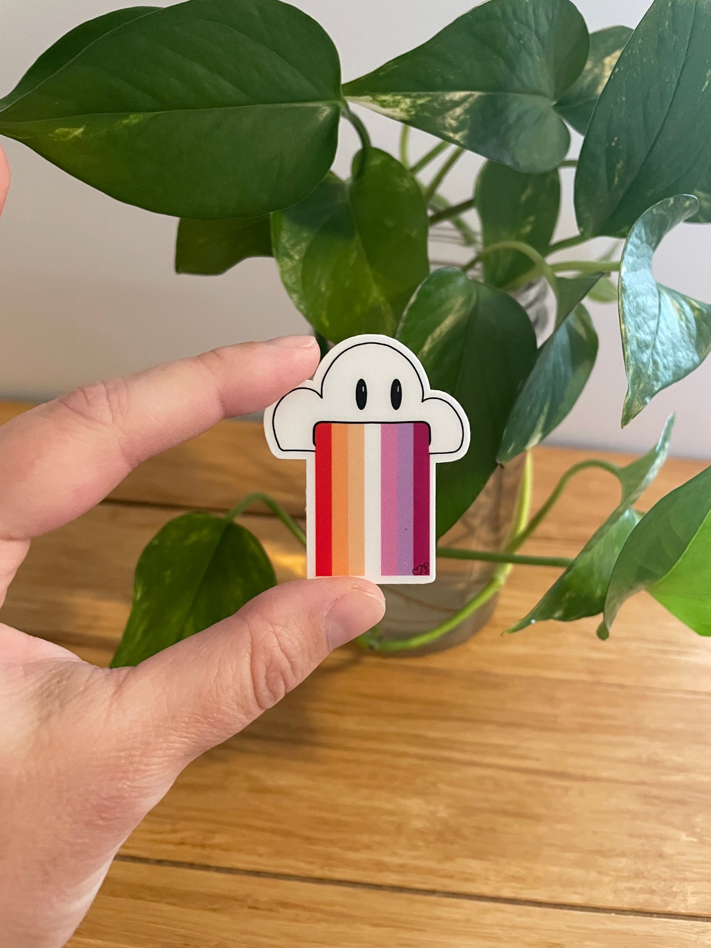 Vinyl Sticker-Cloud & Rainbow