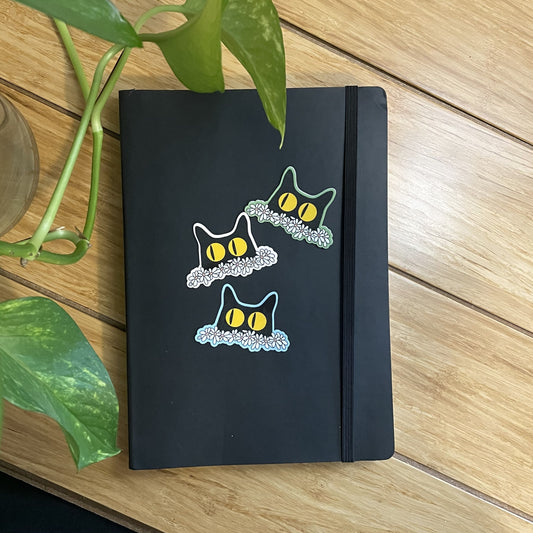 Vinyl Sticker-3 Kitties in Daisies