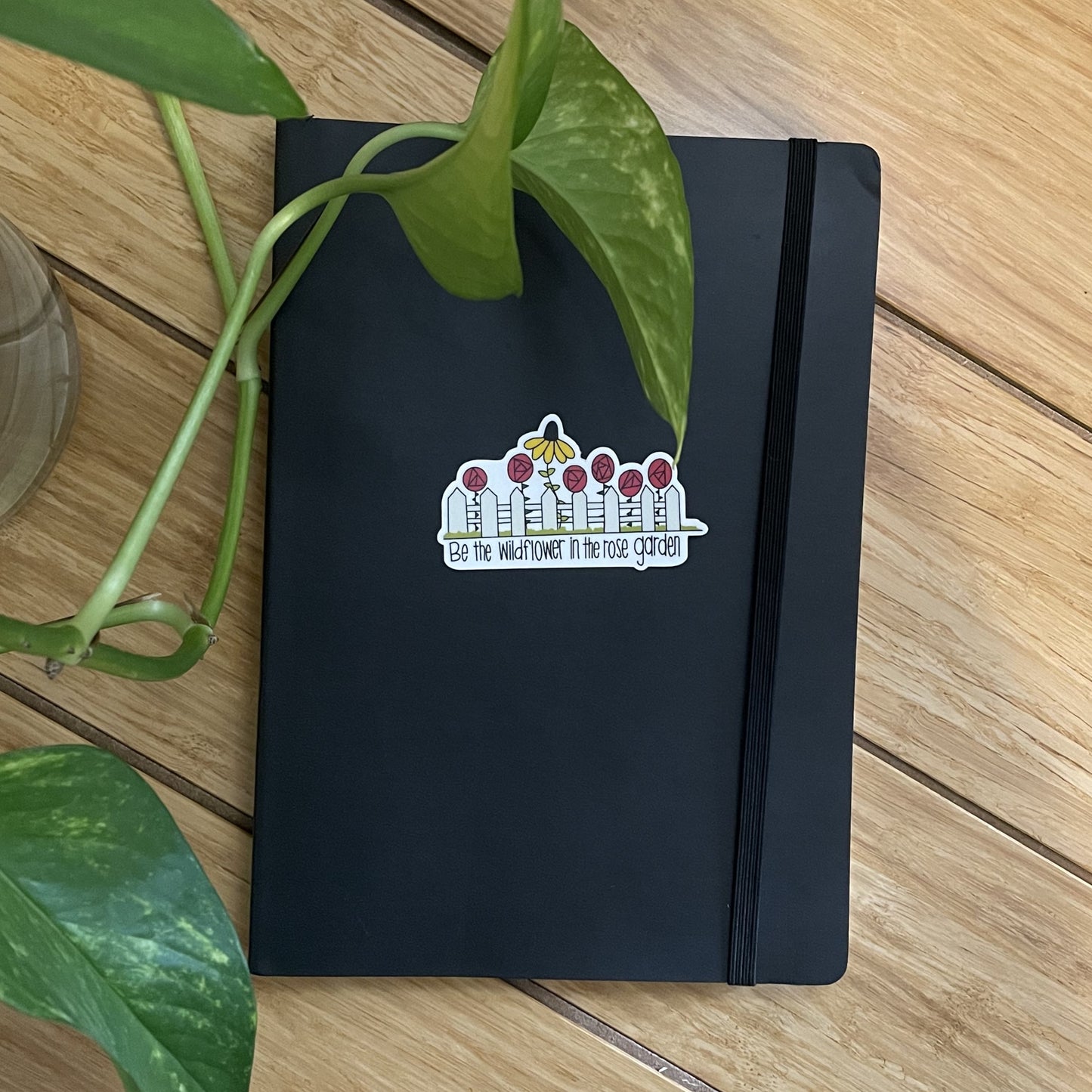 Vinyl Sticker-Wildflower In A Rose Garden