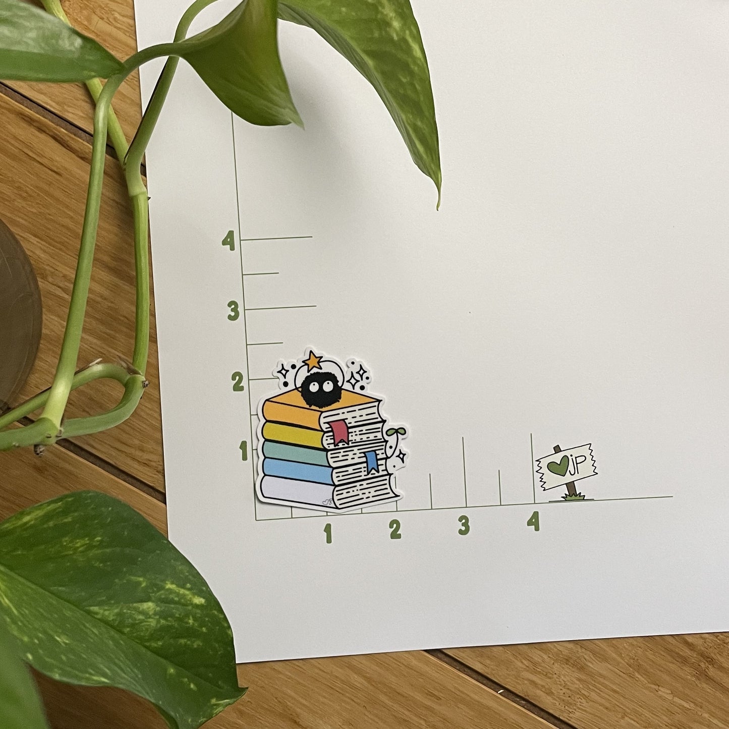 Vinyl Sticker-Soot Sprite Book Lover