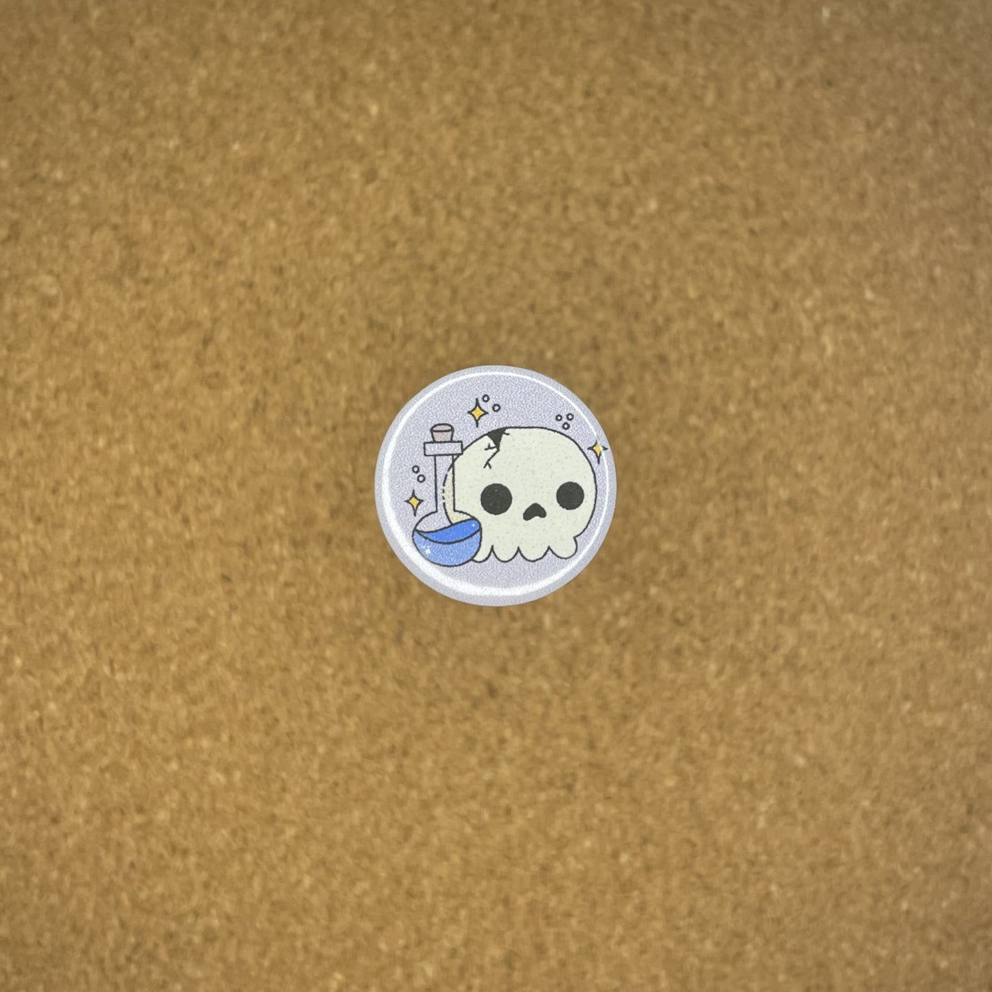 1" Pin Badge Skull & Potion