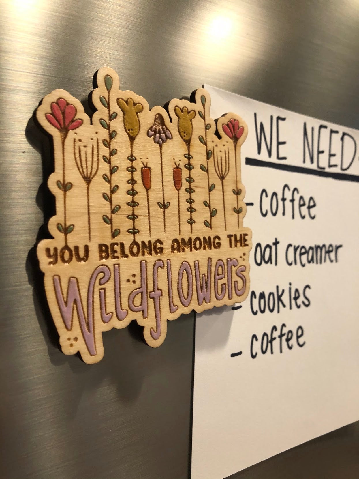 Wooden Magnet- Wildflowers