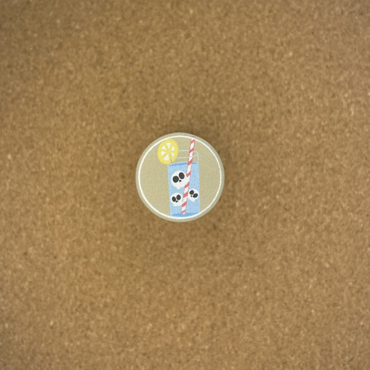 1" Pin Badge Skull Water