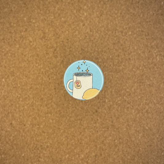 1" Pin Badge Blue Tea