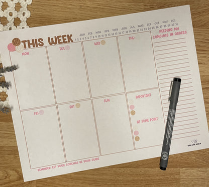 Printable Weekly Planner- Conchas