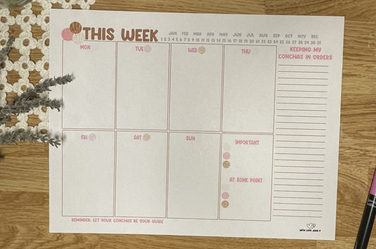Printable Weekly Planner- Conchas