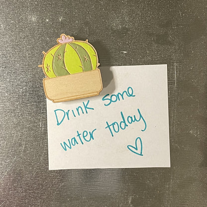 Wooden Magnet - Stumpy The Cactus