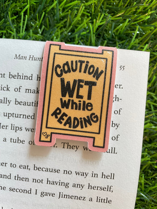 Caution Sign Magnetic Bookmark Clip