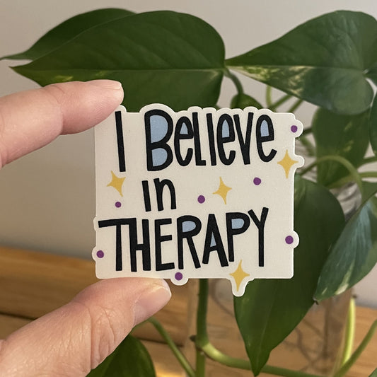 Vinyl Sticker I belive in therapy