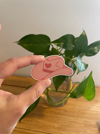 Vinyl Sticker Pink Hat