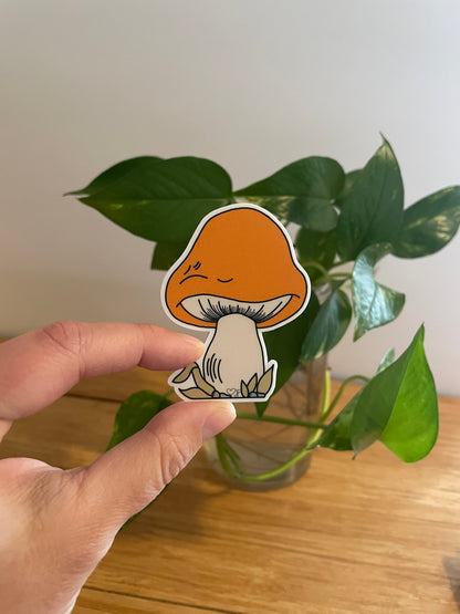 Vinyl Sticker Yellow Mushroom