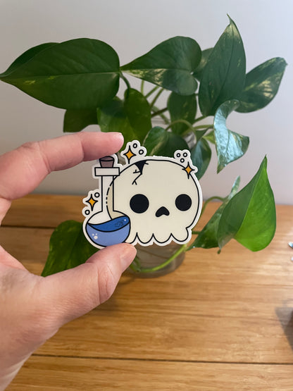 Vinyl Sticker-Skull & Bottle