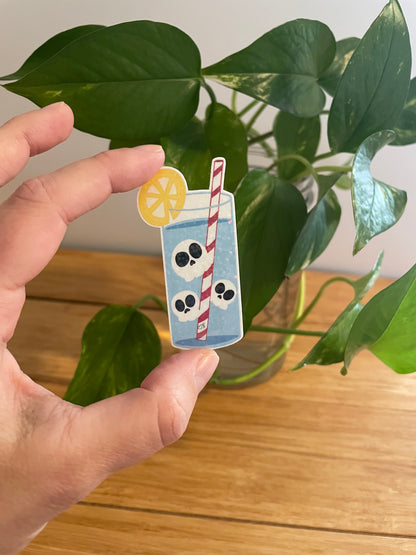 Vinyl Sticker Skull Iced Water