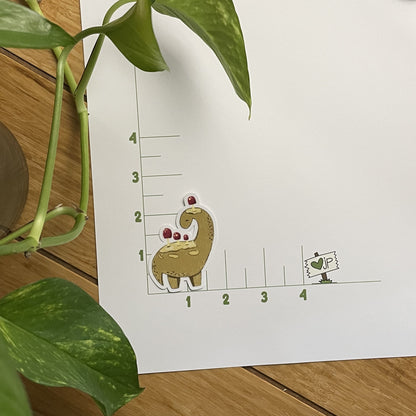 Vinyl Sticker Dino and Mushrooms