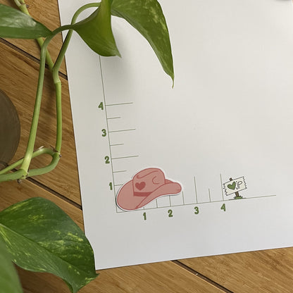 Vinyl Sticker Pink Hat