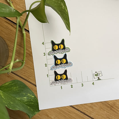 Vinyl Sticker-3 Kitties in Daisies