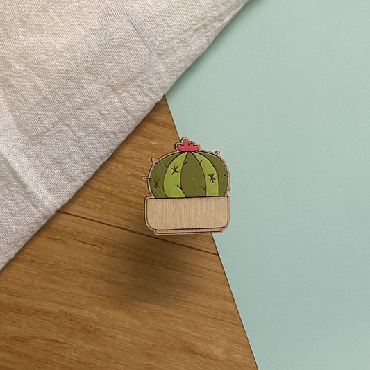 Wooden Pin - Stumpy The Cactus