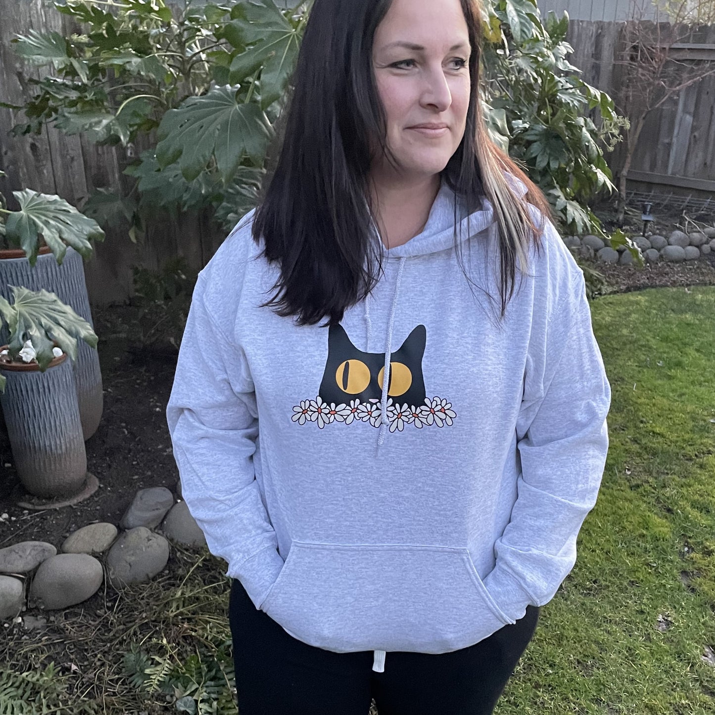 Kitty in Daisies Hoodie