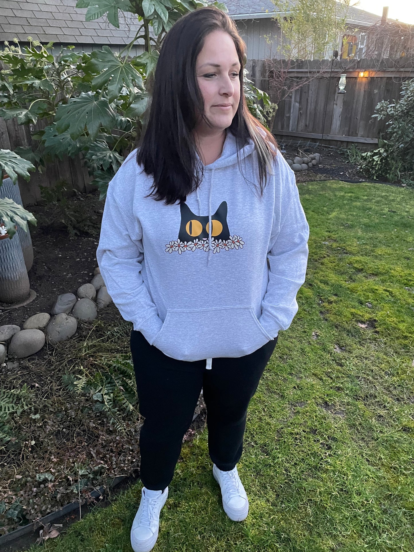 Kitty in Daisies Hoodie