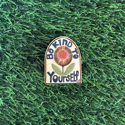 Be Kind Hand Painted Wooden Pin