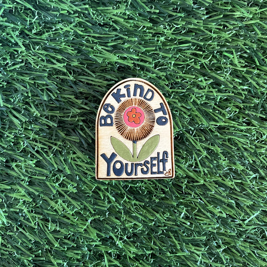 Be Kind Hand Painted Wooden Pin