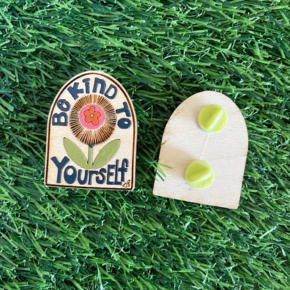 Be Kind Hand Painted Wooden Pin