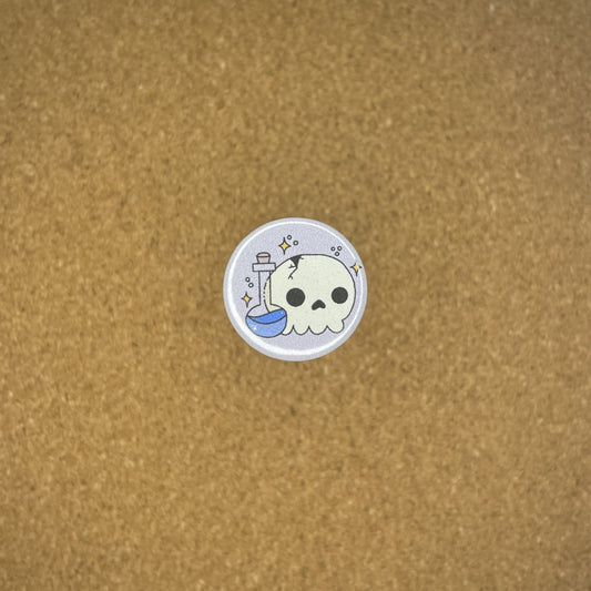 1" Pin Badge Skull & Potion