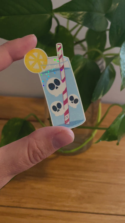 Vinyl Sticker Skull Iced Water